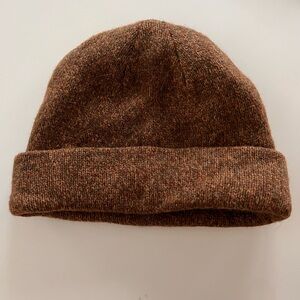 Men’s Wool Brown Knit Beanie Lumberjack Minimalist Grandpa